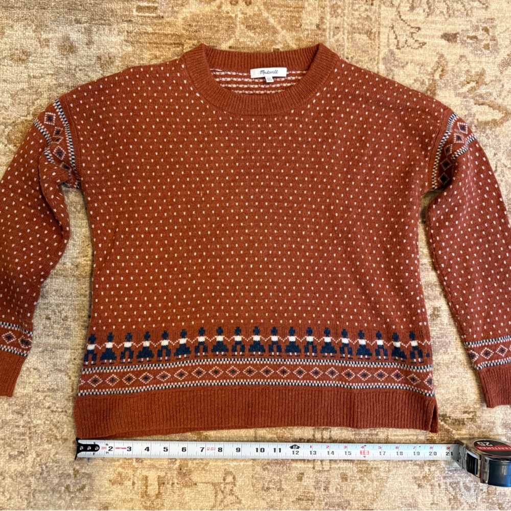 Madewell Terracotta Sweater with White Dots size XXS